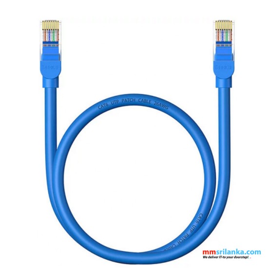 Baseus CAT 6 – 0.5m High Speed Six types of RJ45 Gigabit Network Cable (Round Cable) Blue (6M)